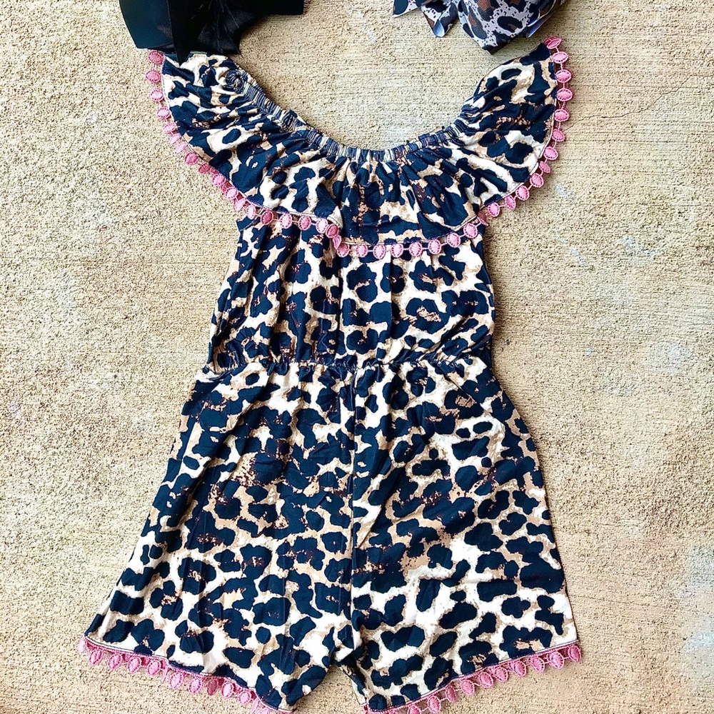 Leopard Pom Romper